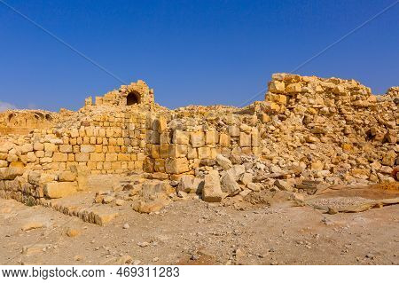 Ruins Of Crusaders Shobak Castle In Jordan