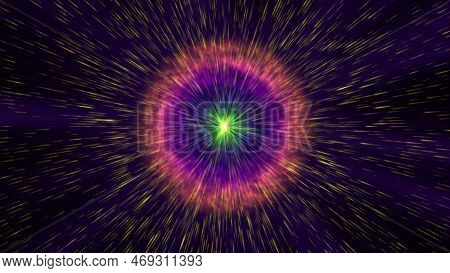 Pulsar Star Light In Space, Illustration Abstract
