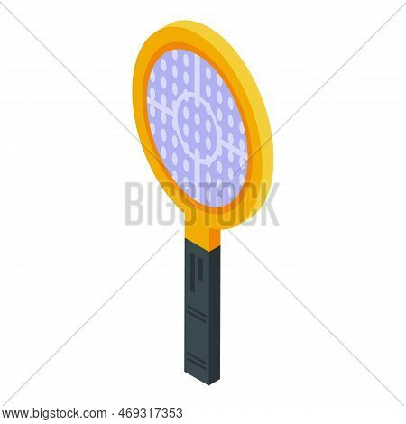 Insect Electric Pad Icon Isometric Vector. Fly Tsetse. House Bug