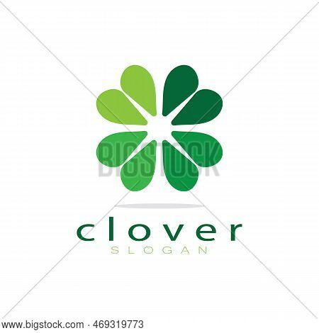 Logo Design Inspiration Icon Illustration Template Vector Clover Or Moringa Leaves, For Natural Prod