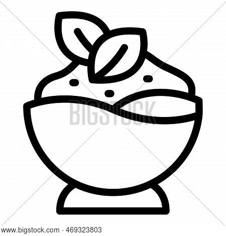 Hummus Bowl Icon Outline Vector. Paste Day. Powder Hummus