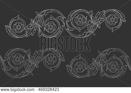 Greek Decorative Element Flower, Greek Vector Shape, Stucco Decoration, Cartouche