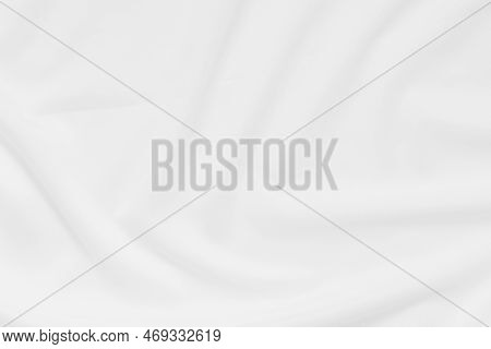 Abstract And Soft Focus Wave Of White Fabric Background, White Texture And Detail