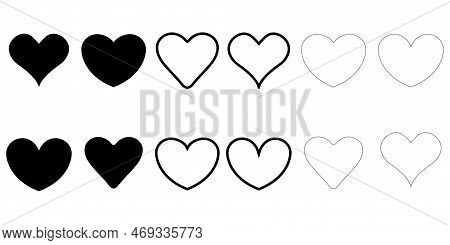 Hearts Collection Icons. Heart And Like Icons. Concept Of Love. Love Symbols.