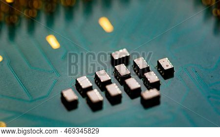 Close Up Of Microchips And Pins On Main Cpu Pc Processor Circuit
