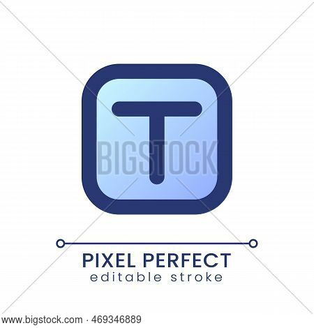 Text Overlay Pixel Perfect Gradient Fill Ui Icon. Adding Caption To Video. Footage Editing Tool. Mod