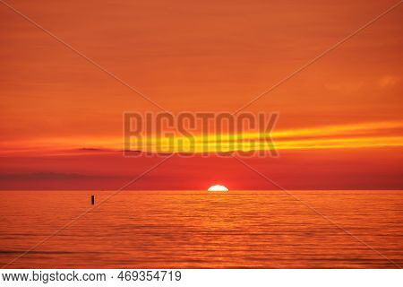Epic Sunset Cloud Sky Background At Wasaga Beach With Sky And Water