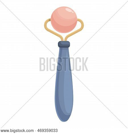 Jade Facial Roller Icon Cartoon Vector. Face Skin. Care Tool