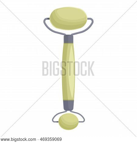 Gold Facial Roller Icon Cartoon Vector. Face Skin. Cosmetic Stone