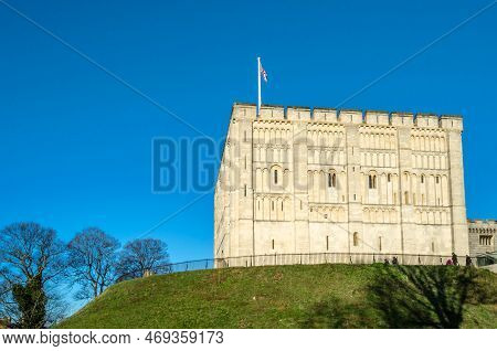Norwich, England, United Kingdom - December 29, 2013: View Of Norwick Castle, Norfolk, England, Unit