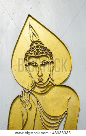 Eleganta Buddha bild på Anceint Temples dörr