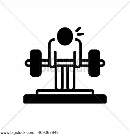 Black Solid Icon For Trying Stressful Taxing Hard Tough Heavy Pressured Exercise