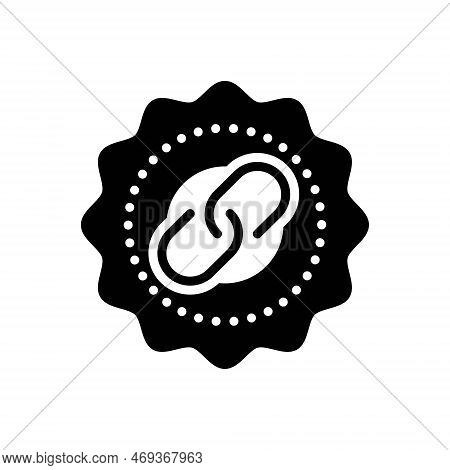 Black Solid Icon For Linking Connection Linkage Join Double Chain Adhibit Link