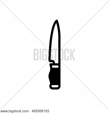 Black Solid Icon For Knife Cutting-tool Cutter Lancet Lanceolate Blade Utensil