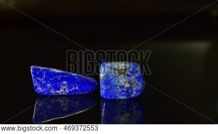 Blue Gem Lapis Lazuli Lying On The Floor