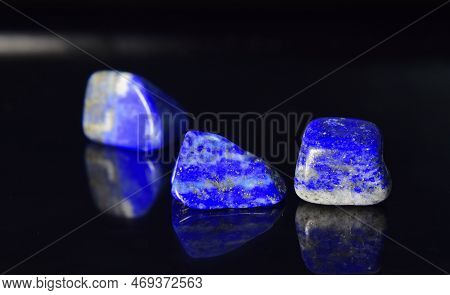 Blue Gem Lapis Lazuli Lying On The Floor