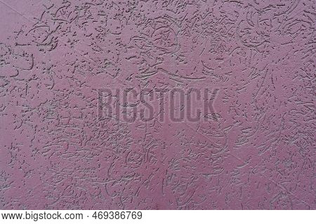 Surface Of Dusty Purple Wall With Stucco Worm Finish