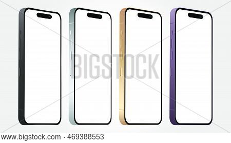 Apple Iphone 14 Pro And Apple Iphone 14 Max. Smart Phone. Different Colors- Deep Purple, Gold, Silve