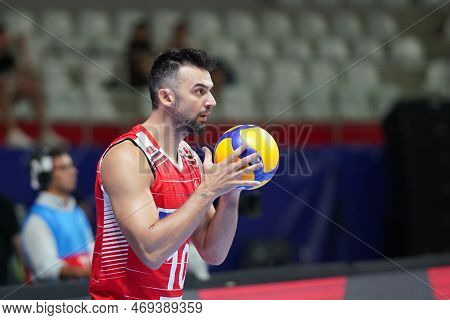 Istanbul, Turkiye - August 10, 2022: Arslan Eksi In Turkiye Mens Vs Denmark Mens European Championsh