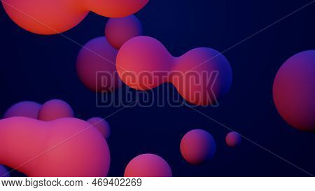 Metaverse 3d Render Morphing Animation Pink Purple Abstract Metaball Metasphere Bubbles Art Sphere B
