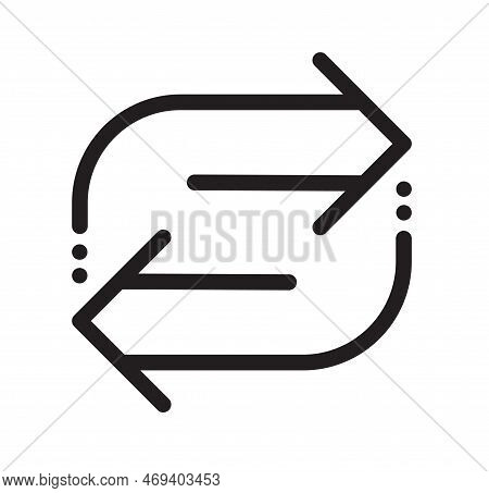 Double Reverse Arrow, Replace Icon Line Black Vector Business Concept Refresh, Exchange Money, Reloa