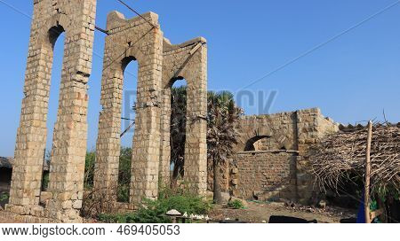 Ruined Church Site At Dhanush Kodi, Tamil Nadu After Tsunami