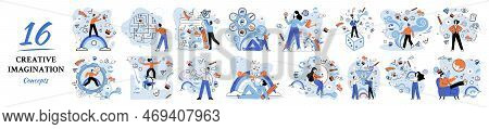 Creative Mind, Imagination Or Brainstorm Or Originative Idea Concept. Creative Imagination. Phantasy