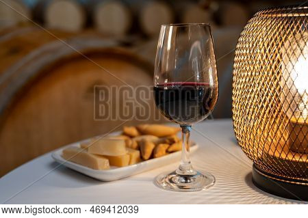 Tasting Of Rioja Wines, Visit Of Winery Cellars With French Or American Oak Barrels With Agening Red