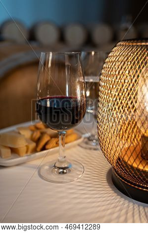 Tasting Of Rioja Wines, Visit Of Winery Cellars With French Or American Oak Barrels With Agening Red