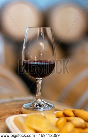 Tasting Of Rioja Wines, Visit Of Winery Cellars With French Or American Oak Barrels With Agening Red