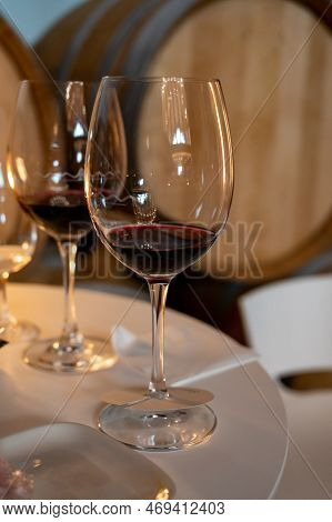 Tasting Of Rioja Wines, Visit Of Winery Cellars With French Or American Oak Barrels With Agening Red