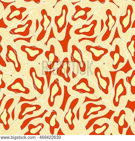 Elasticity. Abstract Vector Seamless Patternin Warm Colors.