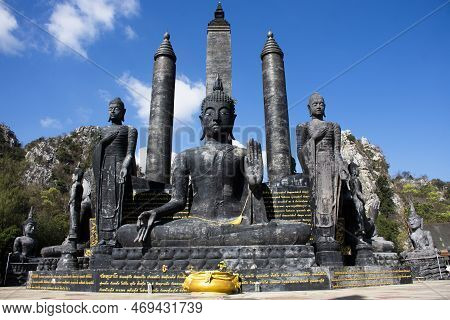 Buddha Statue For Thai People And Foreign Travelers Travel Visit Respect Praying Blessing With Holy