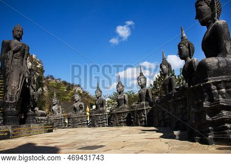 Buddha Statue For Thai People And Foreign Traveler Travel Visit Respect Praying Blessing With Holy A
