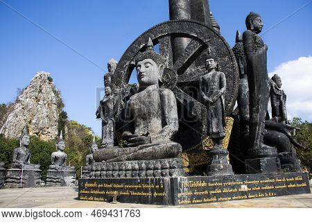 Buddha Statue For Thai People And Foreign Travelers Travel Visit Respect Praying Blessing With Holy