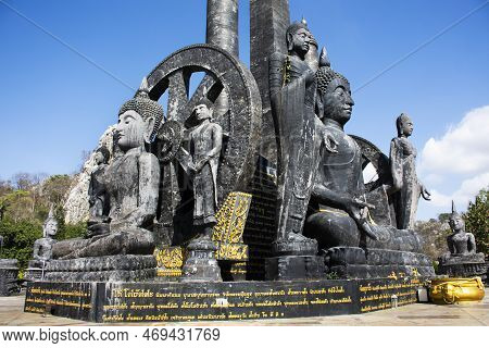 Buddha Statue For Thai People And Foreign Travelers Travel Visit Respect Praying Blessing With Holy