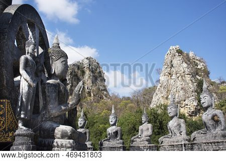 Buddha Statue For Thai People And Foreign Travelers Travel Visit And Respect Praying Blessing With H