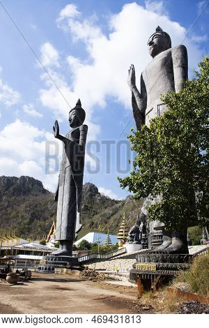 Buddha Statue For Thai People And Foreign Travelers Travel Visit Respect Praying Blessing With Holy 