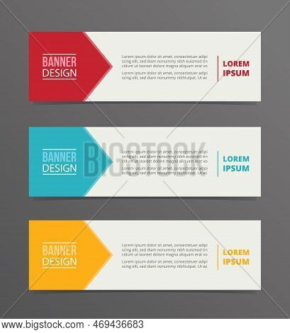 Arrow Banner Template Design With Horizontal Advertising Banner Space For Text Vector Illustration