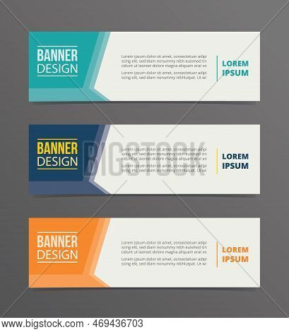 Side Arrow Banner Template Design With Horizontal Advertising Banner Space For Text Vector Illustrat