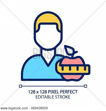 Dietitian Service Pixel Perfect Rgb Color Icon. Healthy Nutrition. Weight Management. Dieting. Nutri