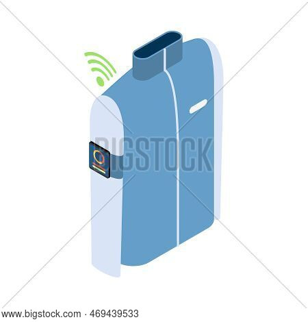 Wearable Technology Smart Jacket With Chip Isometric Icon 3d Vector Illustration