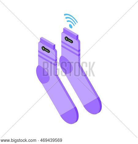 Wearable Technology Smart Socks Isometric Icon 3d Vector Illustration