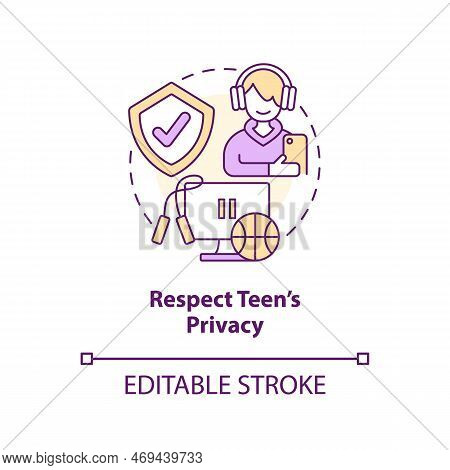Respect Teen Privacy Concept Icon. Trust Child. Promoting Self Esteem In Adolescent Abstract Idea Th