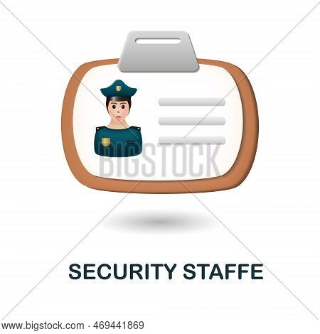 Security Staff Icon. 3d Illustration From Security Collection. Creative Security Staff 3d Icon For W