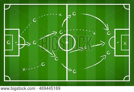 Soccer Game Strategy Isolated On White Background