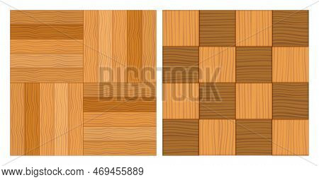 Wooden Parquet Mosaic Isolated On White Background