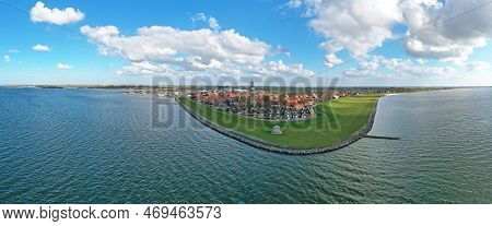 Aerial Panorama From The Village Hindeloopen In The Netherlands