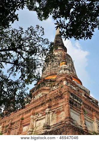 フワイモンコン アユタヤ県、タイ寺の大きな塔