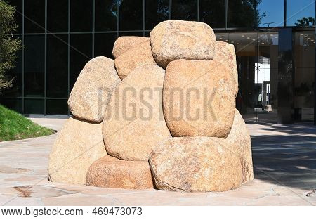 Costa Mesa, California - 24 Jan 2023: Spirit Of The Lima Bean At The Noguchi Garden, Symbolizing The